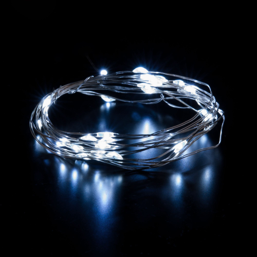 Гирлянда нить Роса белый на батарейках 3м IP20 400-006 белый 3м IP20
