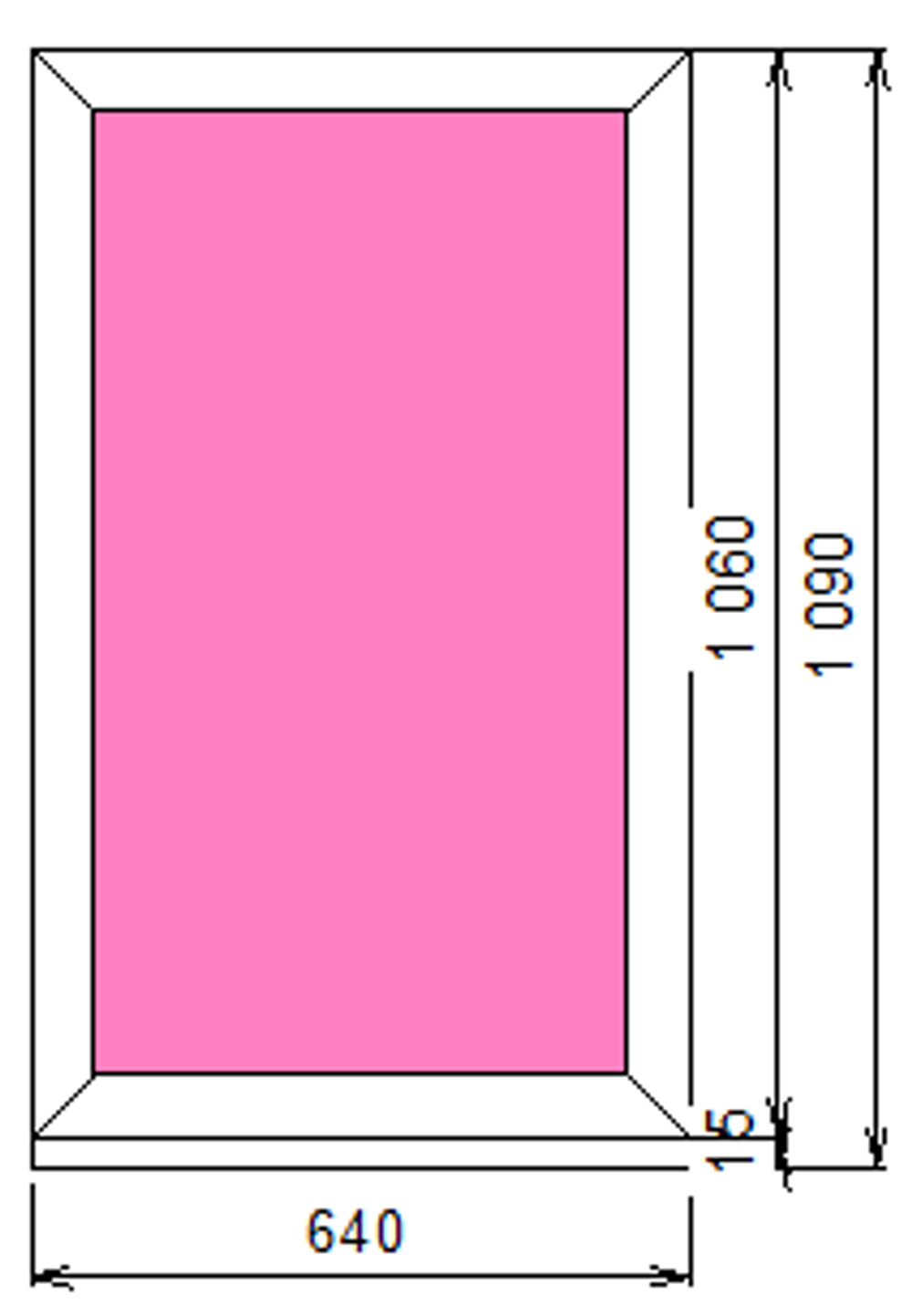 Пластиковое окно 1060 х 640 ТермА Эко