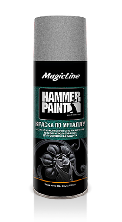ML4003 Краска по металлу (молотковая) серебрянный (265г)