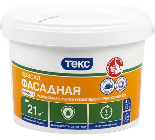 Краска В/Д 3кг фасадная УНИВЕРСАЛ ТЕКС