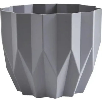 Кашпо для цветов пластиковое 3л d-20см «Геометрия» Серый жемчуг