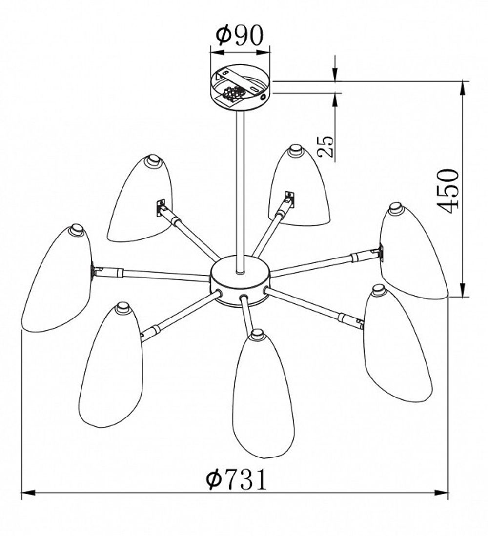 Люстра на штанге Freya Aida FR5852-CL-07-W