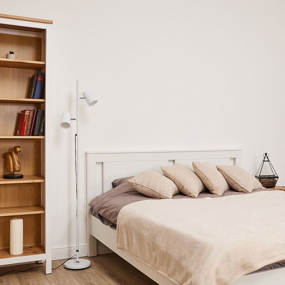 ULM-T600 2х6W-4500K-DIM WHITE Торшер напольный светодиодный. 2х6W. Сенсорный выключатель. Диммер. Белый. ТМ Uniel