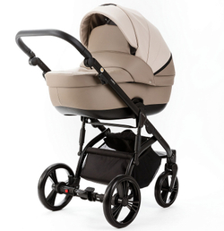 Детская коляска Adamex Lanti Deluxe 2 в 1 LN-SD44 (СВ.БЕЖ.КОЖА + Т.БЕЖ.КОЖА)