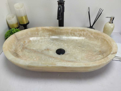 Раковина из оникса Oval Sink Yellow OO-60573 70*40*13