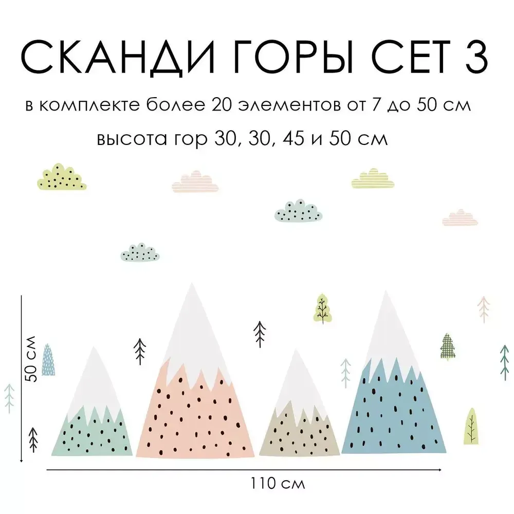 Наклейки СКАНДИ ГОРЫ СЕТ 3