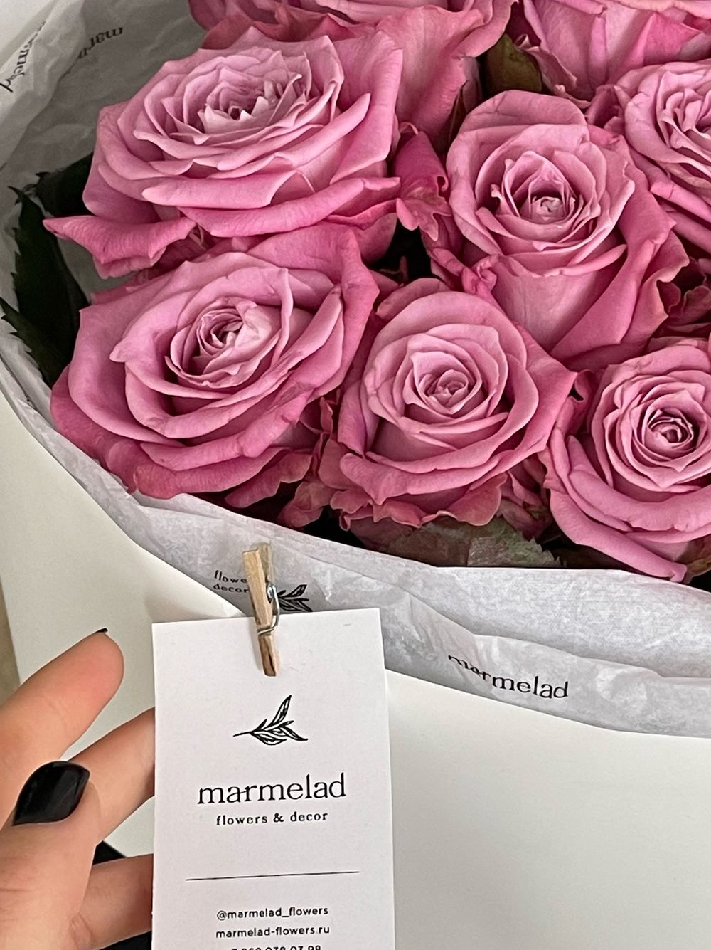 Букет из фиолетовых роз 17шт