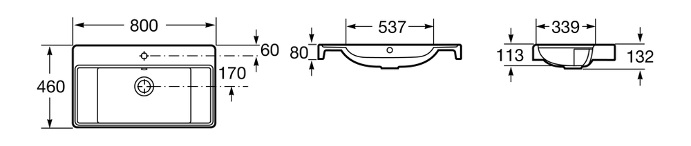 Раковина Roca Ona 80х46 ZRU9307562