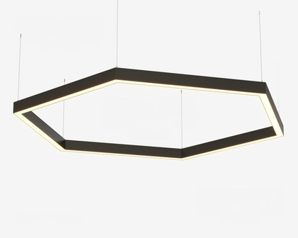 Подвесной LED светильник шестиугольный LP85-ARENA6-1000 158Вт (сегмент 1004 мм) 4000К 14536Лм черный 2008х2008х80мм DARKLUM