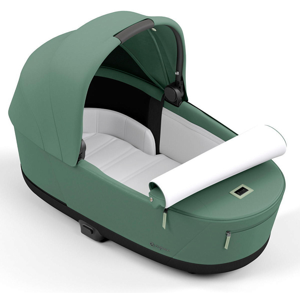 Коляска для новорожденных Cybex Priam IV Chrome Brown Leaf Green