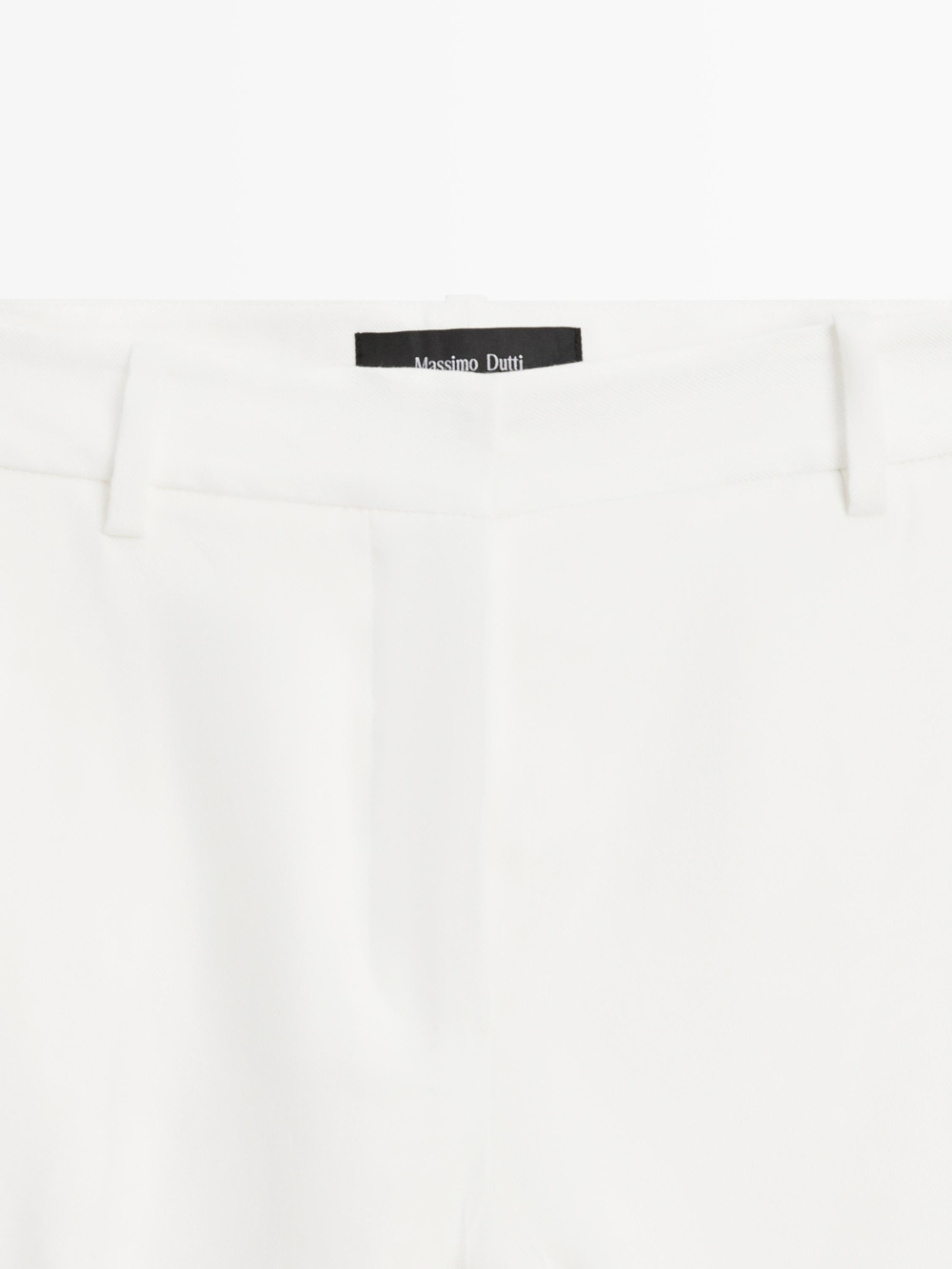 Massimo Dutti Брюки прямого кроя из смесового льна, белый