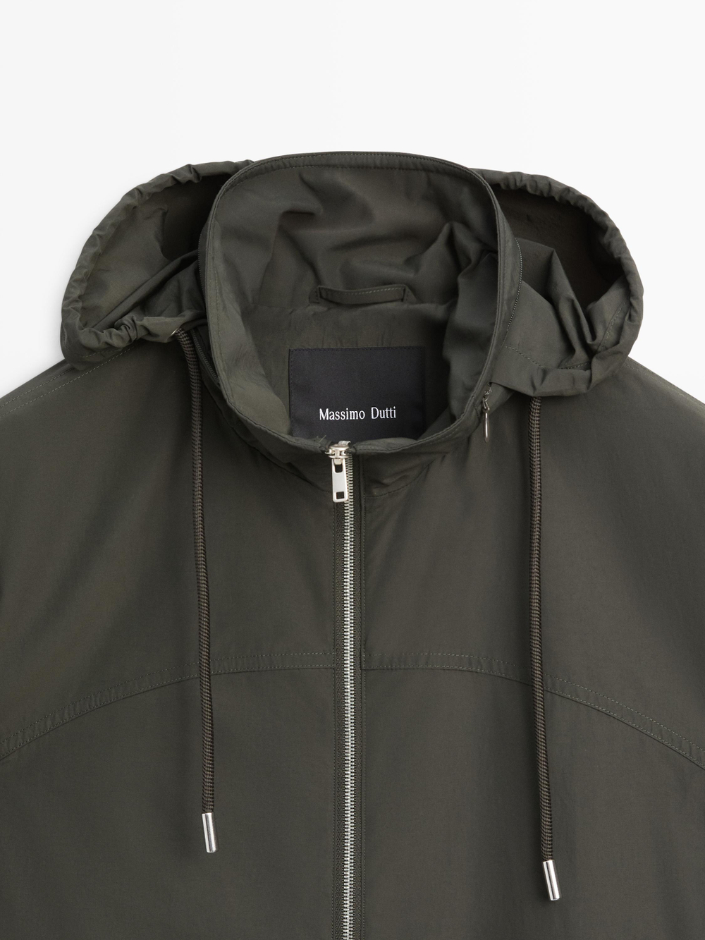 Massimo Dutti Длинный тренч, бутылочно-зеленый