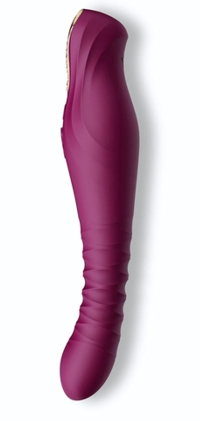Фиолетовый вибратор King с функцией возвратно-поступательных движений - 30,2 см. (Цвет: фиолетовый)