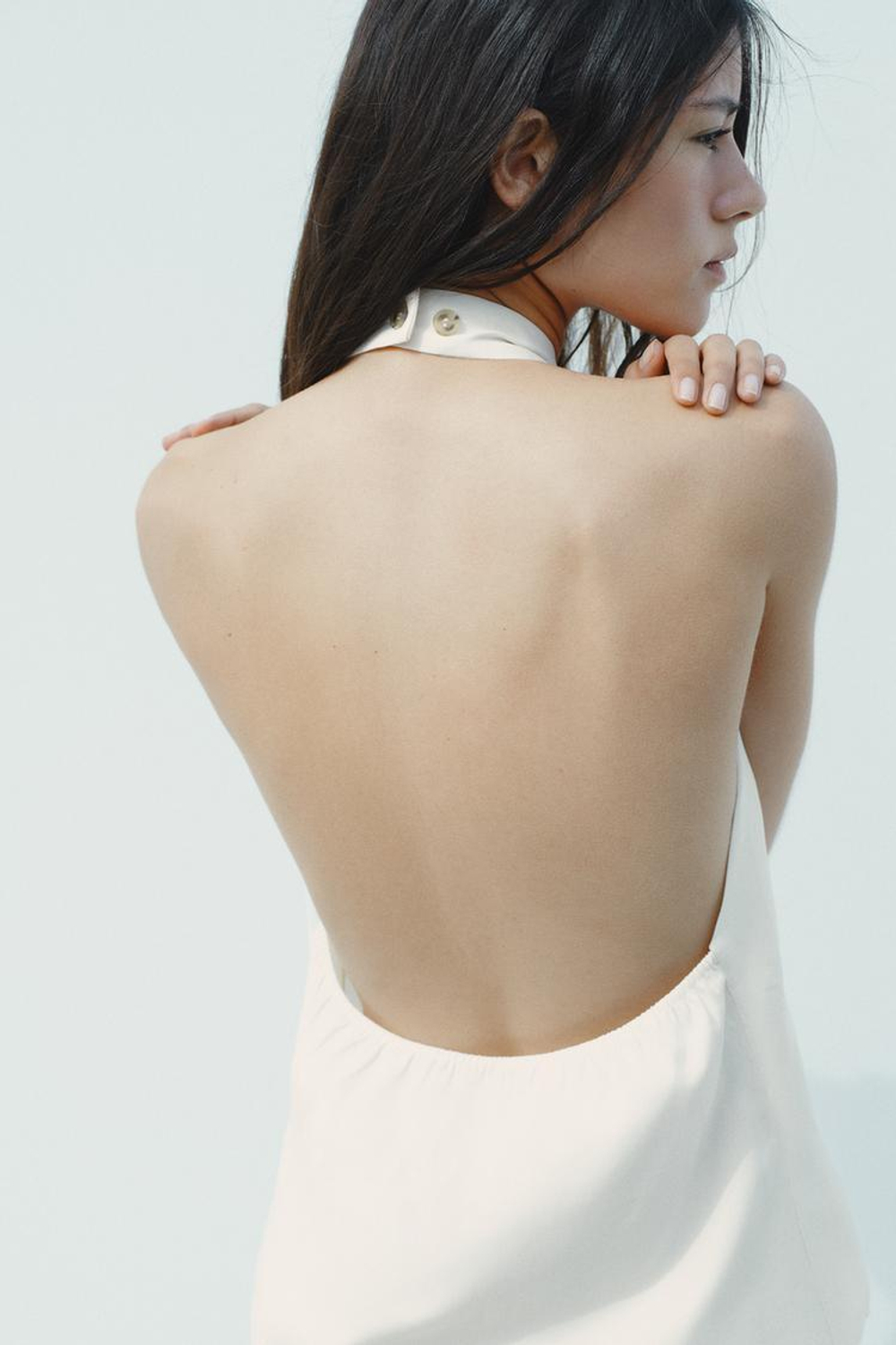 ZARA ТОП-ЖИЛЕТ С ГОРЛОВИНОЙ ХАЛТЕР, ЭКРЮ