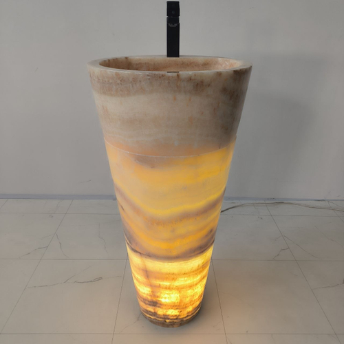 Раковина напольная из оникса Yellow ON-04203 (45*45*90 см)