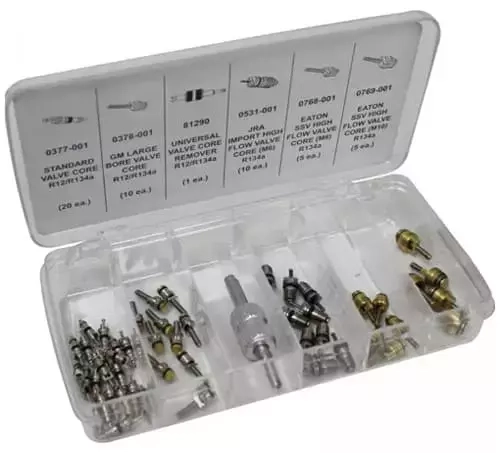 Набор Mastercool 91337 сервисный ключ и комплект ниппелей (5 видов, 50 шт, упак. кейс)