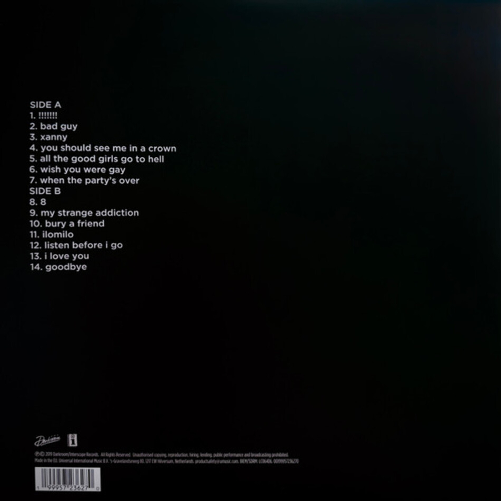Billie Eilish / When We All Fall Asleep, Where Do We Go? (Coloured Vinyl)(LP)