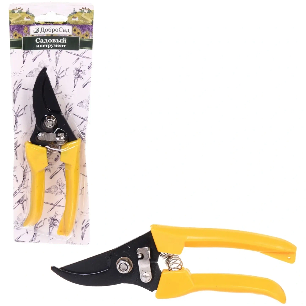 Секатор плоскостной 7» (18см) «Колор» пластиковые ручки ДоброСад