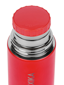 Термос Relaxika 101 (1 литр), красный (стикерпак "Альпинизм")