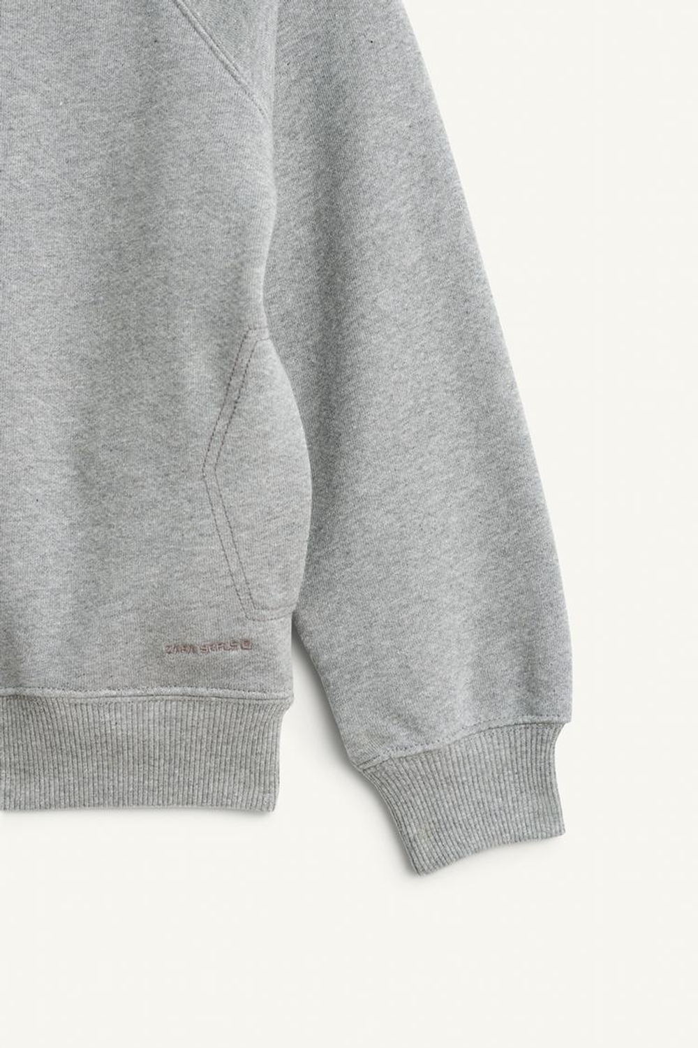 ZARA ТОЛСТОВКА С ЗАСТЕЖКОЙ-МОЛНИЕЙ, СЕРЫЙ МЕЛАНЖ