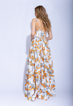 Женское платье-сарафан макси с цветочным узором