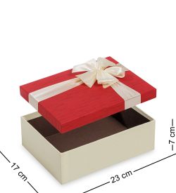 WG-49/1-B Коробка подарочная «Прямоугольник» цв.беж/красн.