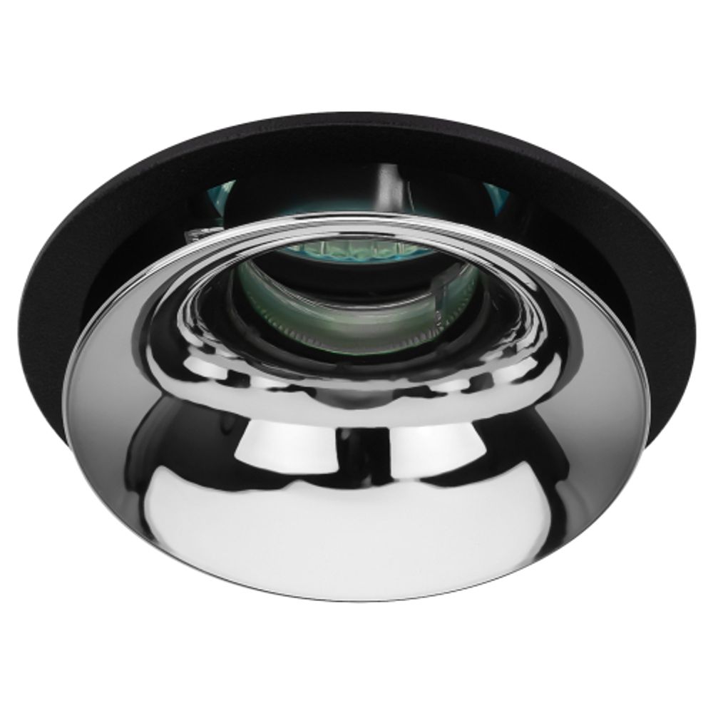 Встраиваемый светильник декоративный ЭРА KL103 BK/CH MR16 GU5.3 черный хром | Декоративные встраиваемые светильники