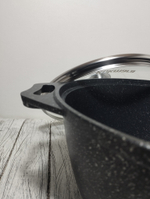 Кастрюля АП 3л стекл крышка Мрамор темный кмт32а