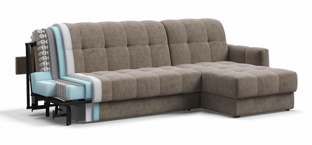 Угловой диван Босс Слип 160 Велюр Роял тауп