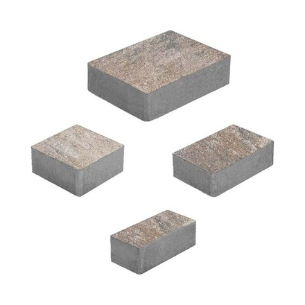 Тротуарная плитка МЮНХЕН - Листопад гладкий Песчаник, комплект из 4 видов плит