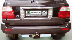 Фаркоп Лидер-Плюс для LEXUS LX 470 (UZJ100) / TOYOTA LAND CRUISER 100 1998-2007(С НЕРЖ. ПЛАСТИНОЙ) с электрикой и сертифкатом в комплекте арт.(L104-F(N))