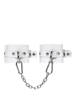 Белые мягкие кожаные оковы с люверсами