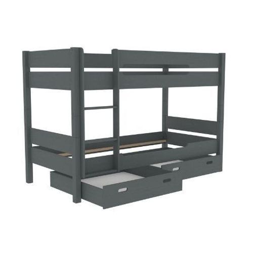 Кровать двухъярусная с выдвижными ящиками Амелия 90x200 (серый воск)