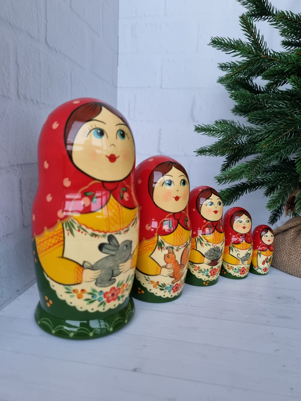 Матрешка с зайчиком 5 мест