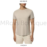 брендовая мужская летняя шелковая бежевая футболка