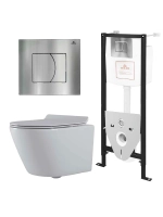 Инсталляция с подвесным унитазом TOR кнопка хром