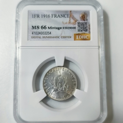 Монета Франции 1 Франк (franc) 1916 год