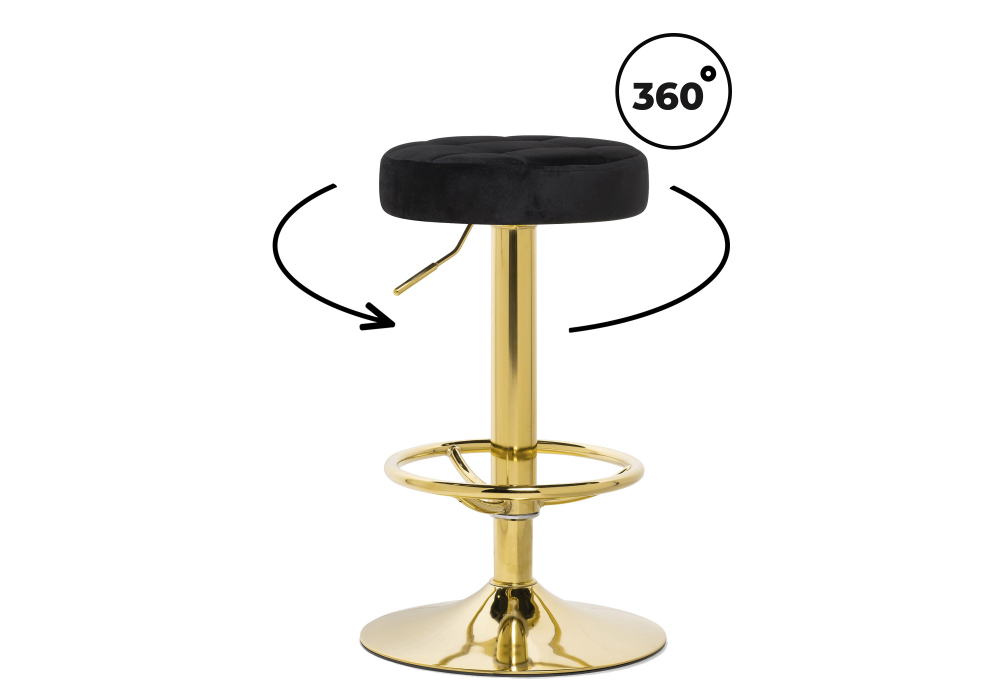 Барный стул Woodville Marun black, gold