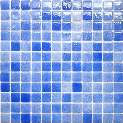 STP-BL010 Natural Стеклянная мозаика Steppa синяя голубая глянцевая