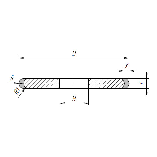 Заточной алмазный круг 1FF1 (125*4/4/2*32)