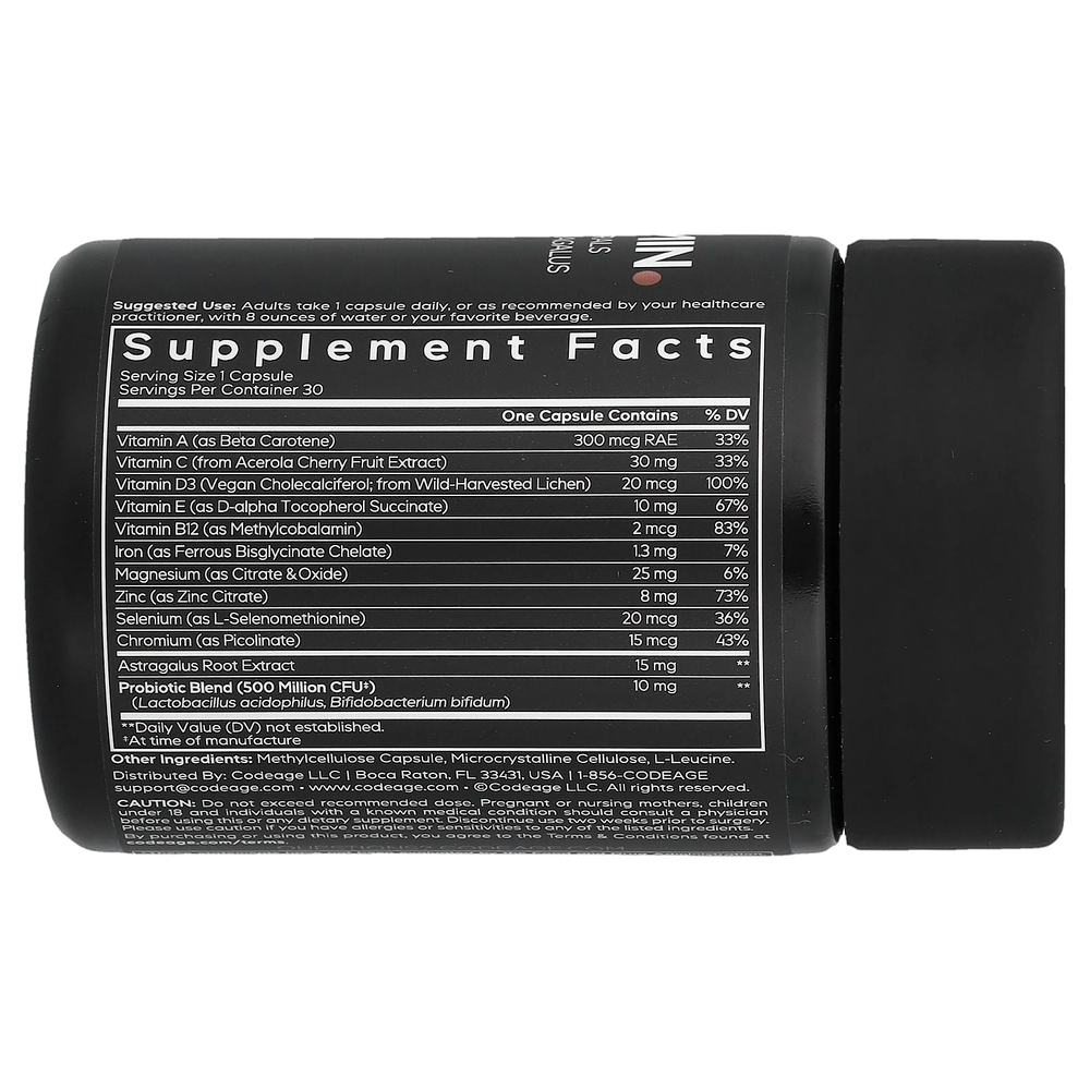 Codeage, мультивитамины для мужчин, 30 растительных капсул