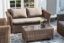 "Капучино Сингл" лаунж-зона из искусственного ротанга, цвет коричневый