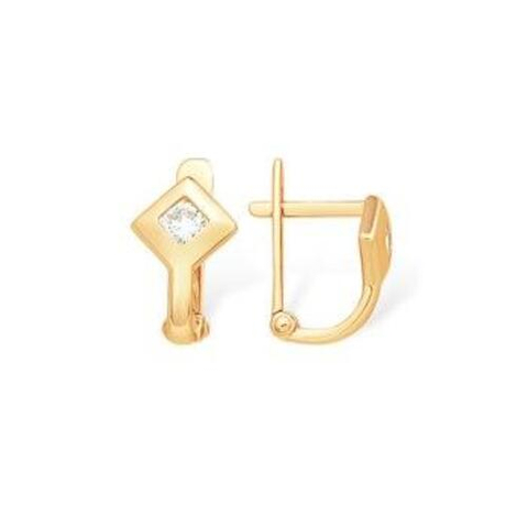 Серьги из золота с фианитами