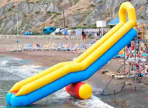 Надувная горка для вышки (опоры) «Молния» с одной ступенью с бассейном, 24.3 м * 2.7 м * 9.1 м