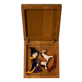 Подарочный набор в средней коробке из бука: Волшебник и Лошадка