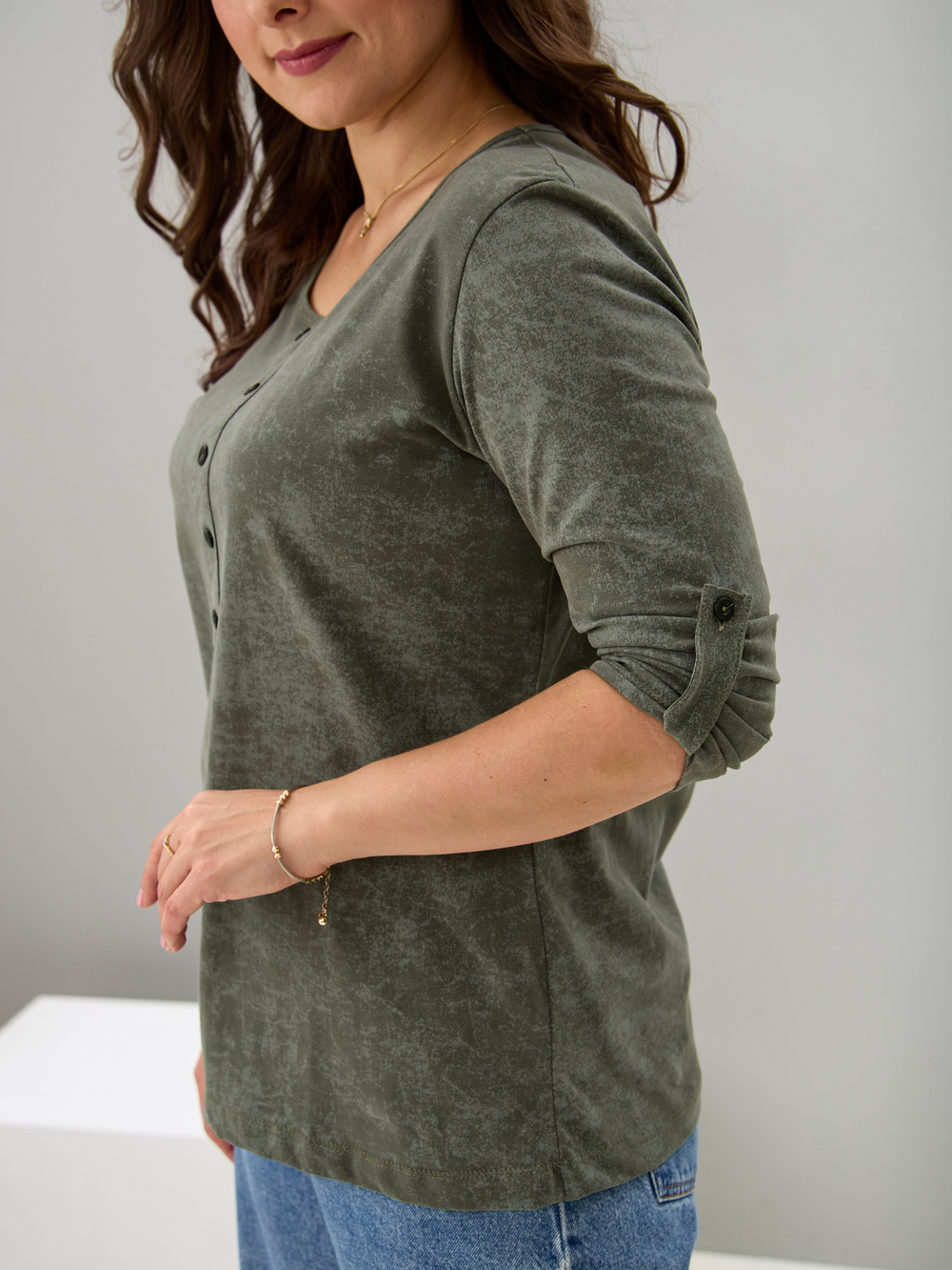 Лонгслив ЛНк-005/хаки-варенка