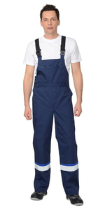 Полукомбинезон  темно-синий с васильковой и черной отделкой