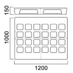 Поддон пластиковый облегченный 1200 х 1000 х 150 мм Анион(1200x1000x150см;синий) - арт.559528