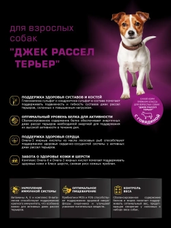 Корм сухой для собак Джек Рассел Терьер, говядина 800 гр