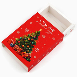 Коробка 20*15*5 см Счастье в Новом году- елка с игрушками